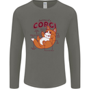 Corgi Anatomy Dog Mens Long Sleeve T-Shirt Charcoal