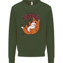 Corgi Anatomy Dog Mens Sweatshirt Jumper Forest Green
