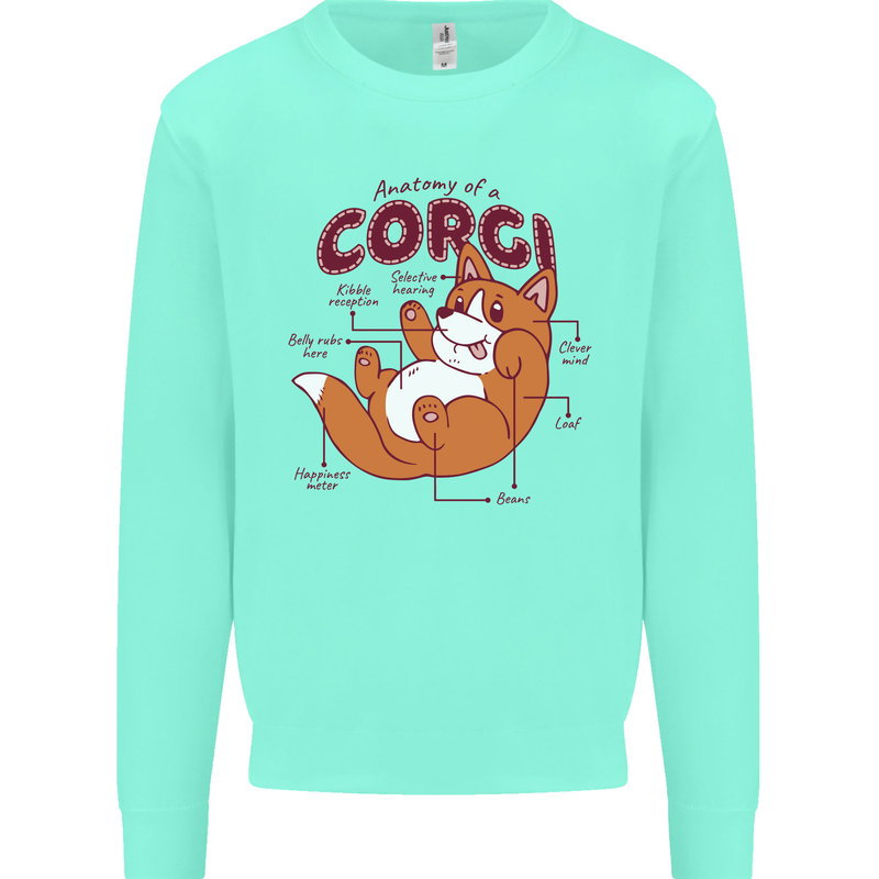 Corgi Anatomy Dog Mens Sweatshirt Jumper Peppermint