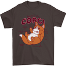 Corgi Anatomy Dog Mens T-Shirt 100% Cotton Dark Chocolate