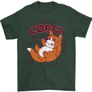 Corgi Anatomy Dog Mens T-Shirt 100% Cotton Forest Green