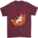 Corgi Anatomy Dog Mens T-Shirt 100% Cotton Maroon