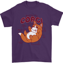 Corgi Anatomy Dog Mens T-Shirt 100% Cotton Purple