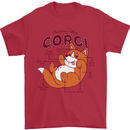 Corgi Anatomy Dog Mens T-Shirt 100% Cotton Red