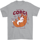 Corgi Anatomy Dog Mens T-Shirt 100% Cotton Sports Grey