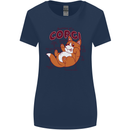 Corgi Anatomy Dog Womens Wider Cut T-Shirt Navy Blue