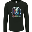 Corgi Astronaut Dog Mens Long Sleeve T-Shirt Black