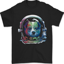 Corgi Astronaut Dog Mens T-Shirt 100% Cotton Black