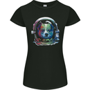 Corgi Astronaut Dog Womens Petite Cut T-Shirt Black