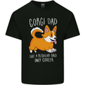 Corgi Dad Funny Fathers Day Dog Mens Cotton T-Shirt Tee Top Black