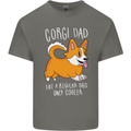 Corgi Dad Funny Fathers Day Dog Mens Cotton T-Shirt Tee Top Charcoal