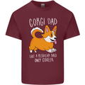 Corgi Dad Funny Fathers Day Dog Mens Cotton T-Shirt Tee Top Maroon