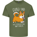 Corgi Dad Funny Fathers Day Dog Mens Cotton T-Shirt Tee Top Military Green