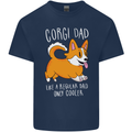 Corgi Dad Funny Fathers Day Dog Mens Cotton T-Shirt Tee Top Navy Blue