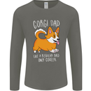 Corgi Dad Funny Fathers Day Dog Mens Long Sleeve T-Shirt Charcoal