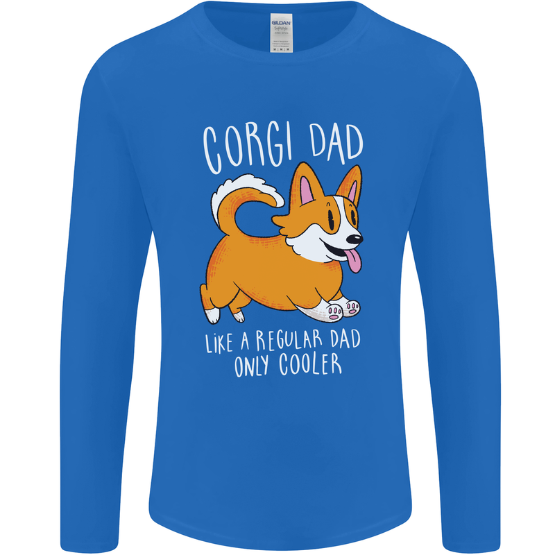 Corgi Dad Funny Fathers Day Dog Mens Long Sleeve T-Shirt Royal Blue