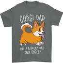 Corgi Dad Funny Fathers Day Dog Mens T-Shirt 100% Cotton Charcoal