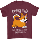 Corgi Dad Funny Fathers Day Dog Mens T-Shirt 100% Cotton Maroon