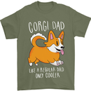 Corgi Dad Funny Fathers Day Dog Mens T-Shirt 100% Cotton Military Green