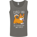Corgi Dad Funny Fathers Day Dog Mens Vest Tank Top Charcoal