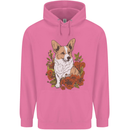 Corgi Dog With Flowers Mens 80% Cotton Hoodie Azelea