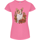 Corgi Dog With Flowers Womens Petite Cut T-Shirt Azalea