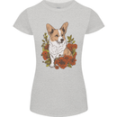 Corgi Dog With Flowers Womens Petite Cut T-Shirt Sports Grey