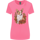 Corgi Dog With Flowers Womens Wider Cut T-Shirt Azalea