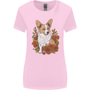 Corgi Dog With Flowers Womens Wider Cut T-Shirt Light Pink