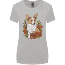 Corgi Dog With Flowers Womens Wider Cut T-Shirt Sports Grey