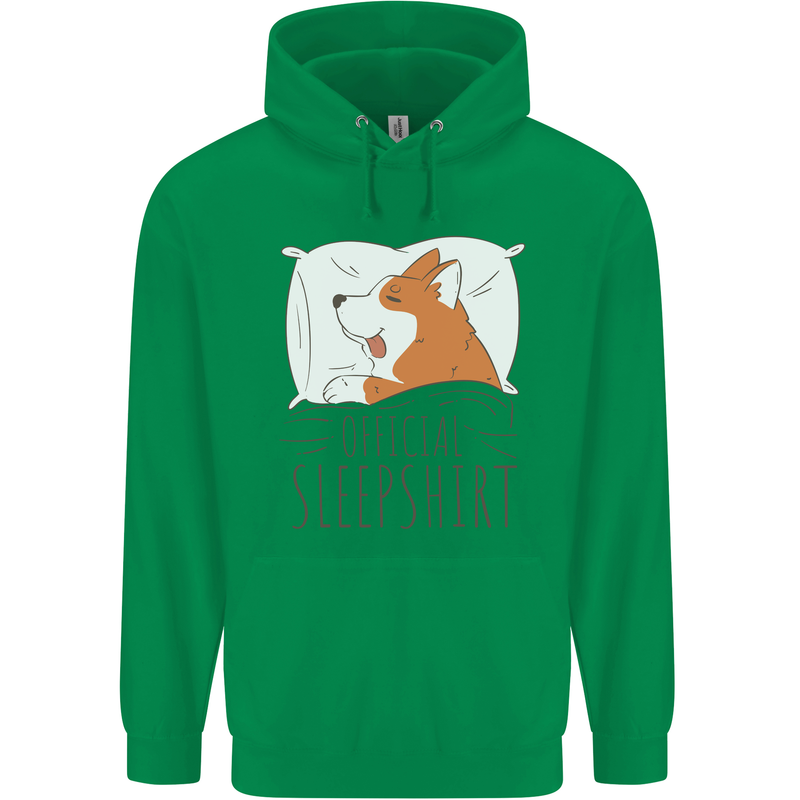Corgi Sleeping Dog Childrens Kids Hoodie Irish Green