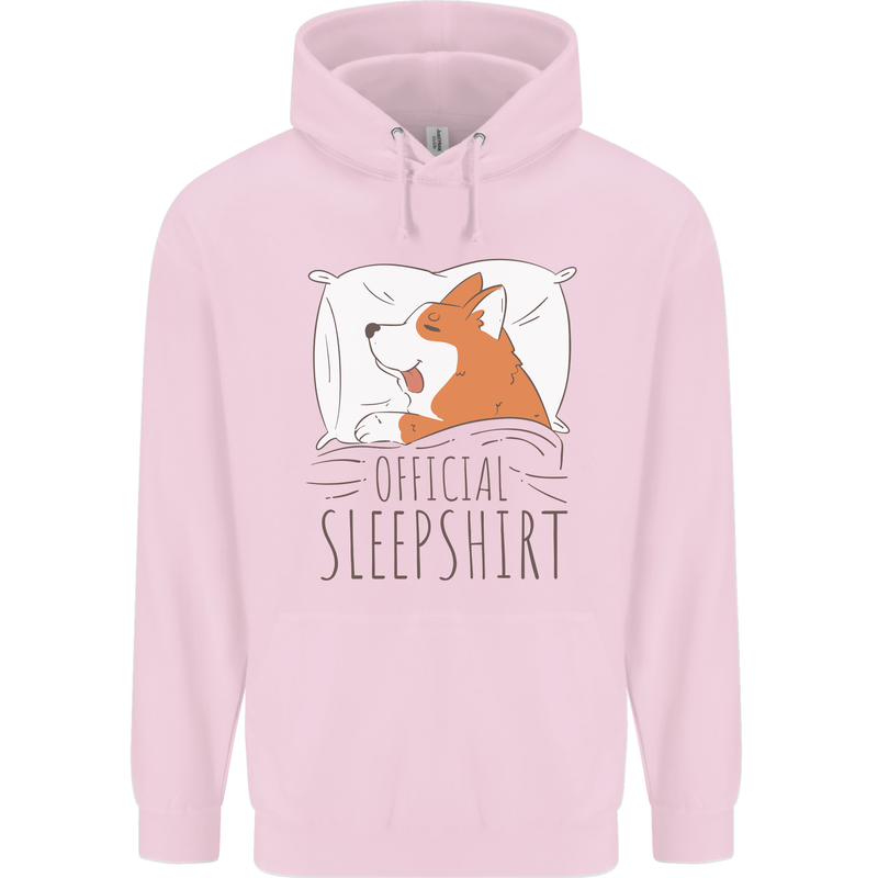 Corgi Sleeping Dog Childrens Kids Hoodie Light Pink