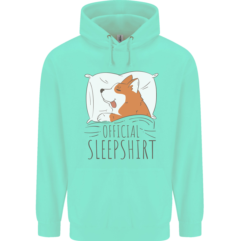 Corgi Sleeping Dog Childrens Kids Hoodie Peppermint