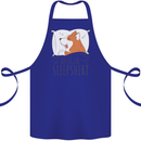 Corgi Sleeping Dog Cotton Apron 100% Organic Royal Blue
