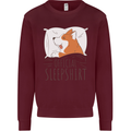 Corgi Sleeping Dog Kids Sweatshirt Jumper Maroon