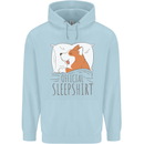 Corgi Sleeping Dog Mens 80% Cotton Hoodie Light Blue