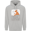 Corgi Sleeping Dog Mens 80% Cotton Hoodie Sports Grey
