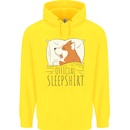 Corgi Sleeping Dog Mens 80% Cotton Hoodie Yellow
