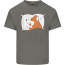 Corgi Sleeping Dog Mens Cotton T-Shirt Tee Top Charcoal