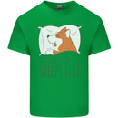 Corgi Sleeping Dog Mens Cotton T-Shirt Tee Top Irish Green