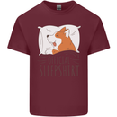 Corgi Sleeping Dog Mens Cotton T-Shirt Tee Top Maroon