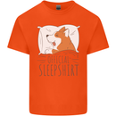 Corgi Sleeping Dog Mens Cotton T-Shirt Tee Top Orange