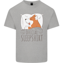 Corgi Sleeping Dog Mens Cotton T-Shirt Tee Top Sports Grey