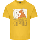 Corgi Sleeping Dog Mens Cotton T-Shirt Tee Top Yellow