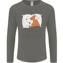 Corgi Sleeping Dog Mens Long Sleeve T-Shirt Charcoal