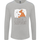 Corgi Sleeping Dog Mens Long Sleeve T-Shirt Sports Grey