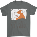 Corgi Sleeping Dog Mens T-Shirt 100% Cotton Charcoal