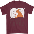 Corgi Sleeping Dog Mens T-Shirt 100% Cotton Maroon