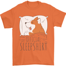 Corgi Sleeping Dog Mens T-Shirt 100% Cotton Orange