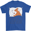 Corgi Sleeping Dog Mens T-Shirt 100% Cotton Royal Blue